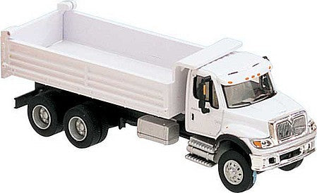 Walthers SceneMaster 949-11660 HO Scale International(R) 7600 3-Axle Heavy-Duty Dump Truck - Assembled -- White, Railroad Maintenance-of-Way Logo Decals
