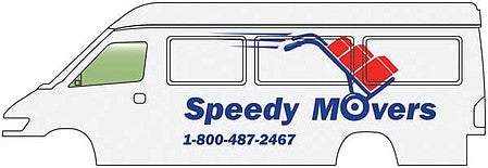 Walthers SceneMaster 949-12206 HO Scale Service Van - Assembled -- Speedy Movers (white, blue, red)