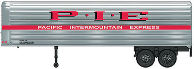 Walthers SceneMaster 949-2411 HO Scale 35' Fluted-Side Trailer 2-Pack - Assembled -- Pacific Intermountain Express (silver, red, white)