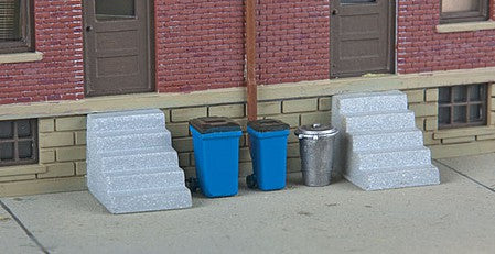 Walthers SceneMaster 949-4127 HO Scale Garbage Cans & Recycling Bins -- Kit (20)