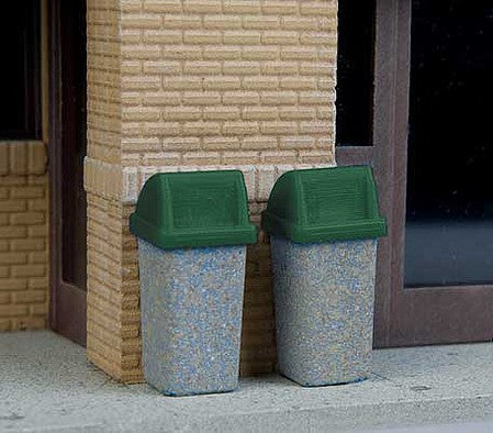 Walthers SceneMaster 949-4174 HO Scale Modern Trash Cans pkg(24)