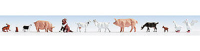 Walthers SceneMaster 949-6029 HO Scale Farmhouse Animals -- pkg(12)