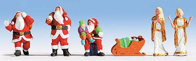 Walthers SceneMaster 949-6031 HO Scale Christmas Figures -- pkg(6)