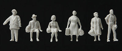 Walthers Scenemaster 949-6052 HO Scale Traveling Figures -- Unpainted pkg(72)
