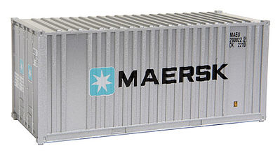 Walthers Scenemaster 8001 HO Scale 20' Corrugated Container with Flat Panel - Assembled -- Maersk