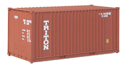 Walthers SceneMaster 949-8004 HO Scale 20' Corrugated Container with Flat Panel - Assembled -- Triton (brown, white)