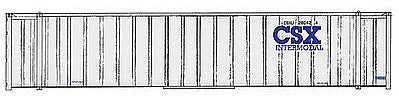 Walthers SceneMaster 949-8464 HO Scale 48' Ribbed Side Container - Assembled -- CSX Intermodal (white, blue)
