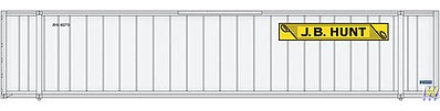 Walthers SceneMaster 949-8472 HO Scale 48' Ribbed-Side Container - Assembled -- J.B. Hunt (white, yellow, black)