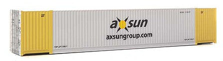 Walthers SceneMaster 949-8527 HO Scale 53' Singamas Corrugated-Side Container - Assembled -- Axsun (gray, yellow, black)