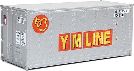 Walthers SceneMaster 949-8667 HO Scale 20' Smooth-Side Container - Ready to Run -- YM Line (white, orange, yellow)