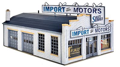 Walthers Cornerstone 933-4023 HO Scale Import Motors -- Kit - 7-1/4 x 5-3/8 x 3-7/8" 18.4 x 13.6 x 9.4cm