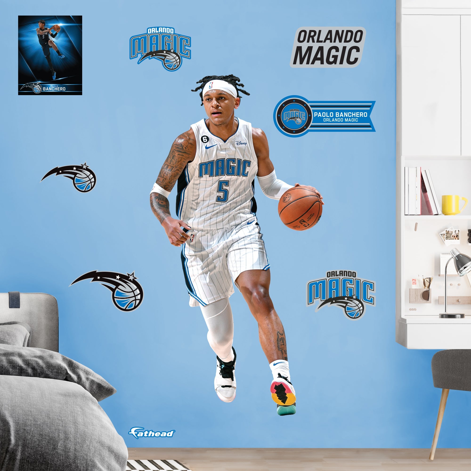 Paolo Banchero - RealBig Collection - Official NBA - Orlando Magic - Reusable Vinyl Wall Decals