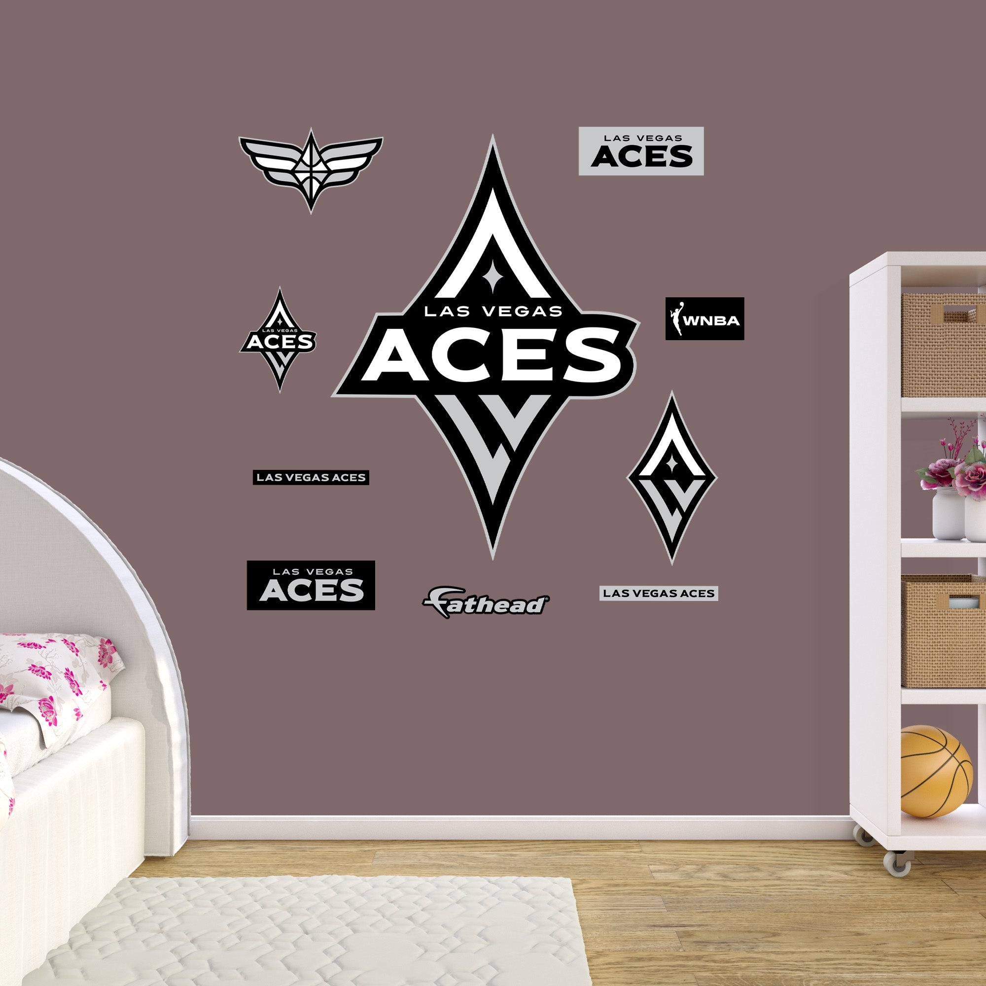 Las Vegas Aces - RealBig Logo Collection - Official WNBA - Reusable Vinyl Wall Decals