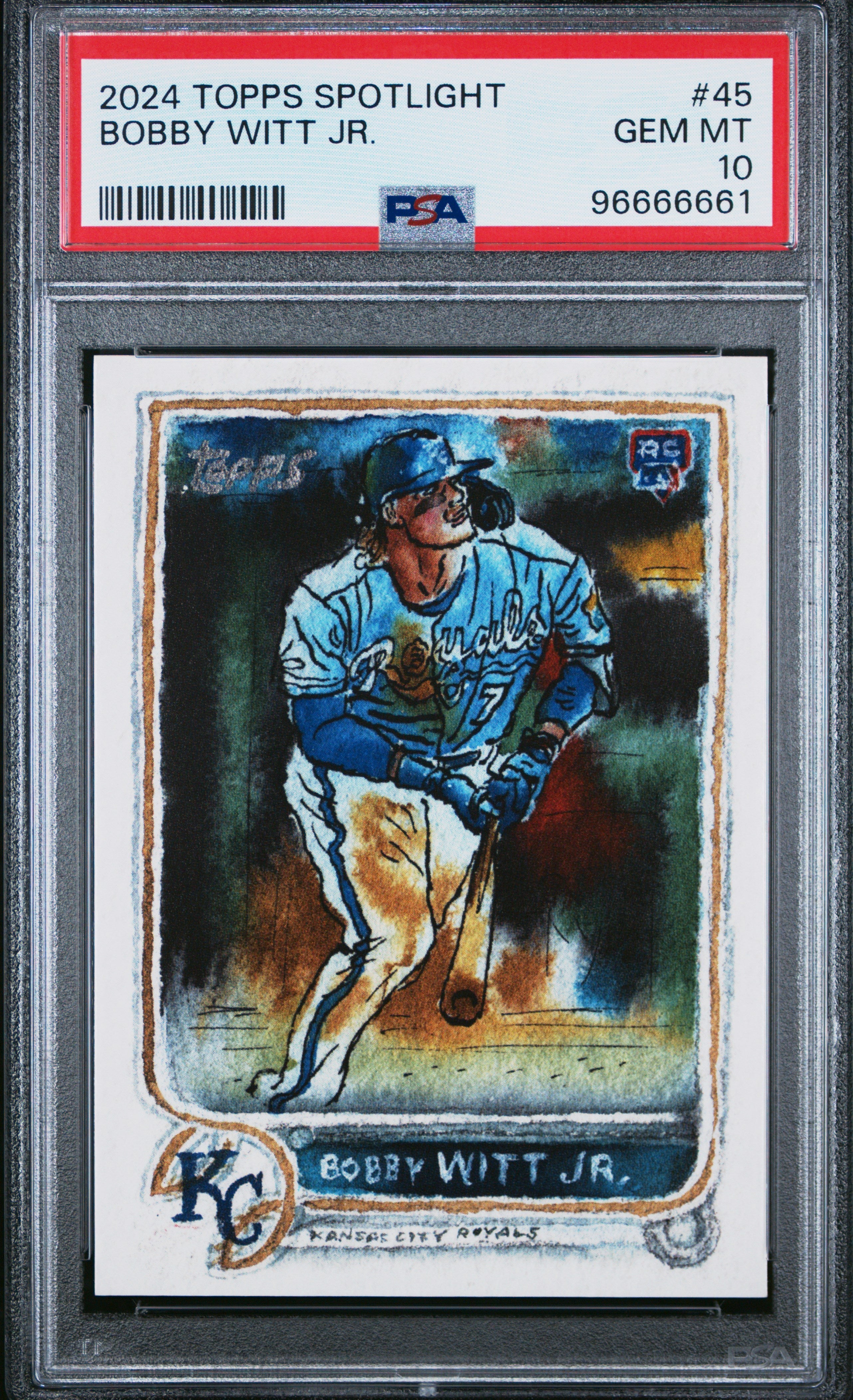 Graded 2024 Topps Spotlight Bobby Witt Jr. #45 Baseball Card PSA 10 Ge