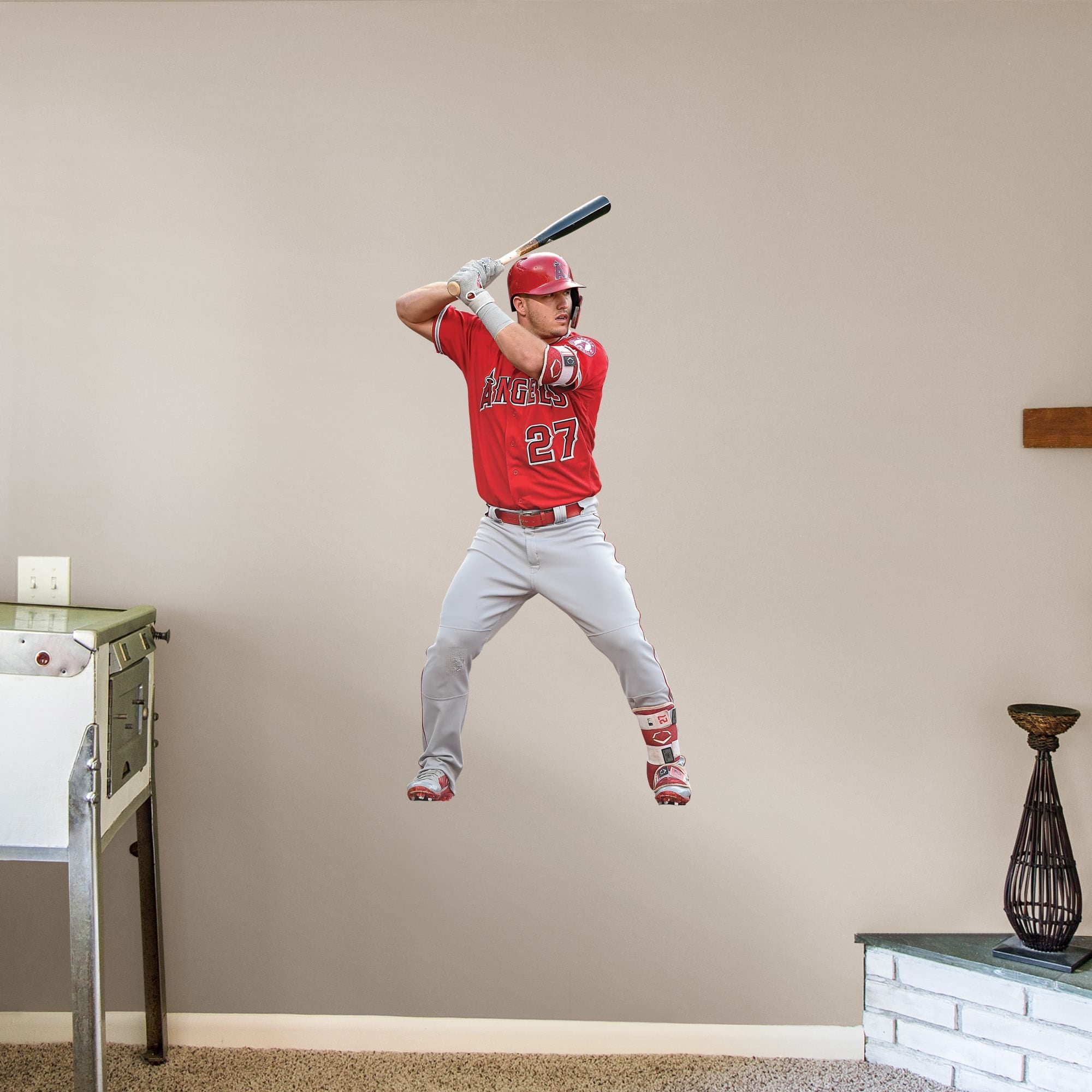 Mike Trout - RealBig At Bat Collection - Official MLB - Los Angeles Angels - Reusable Vinyl Wall Decals