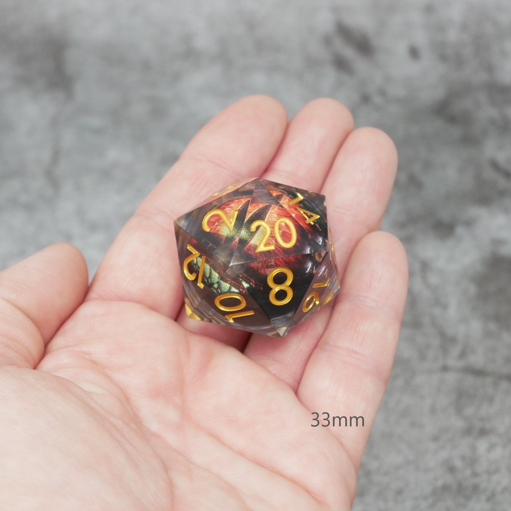 Xanathar's Eye | Giant D20 Moving Eye DnD Dice | Acrylic RPG Gaming Dice
