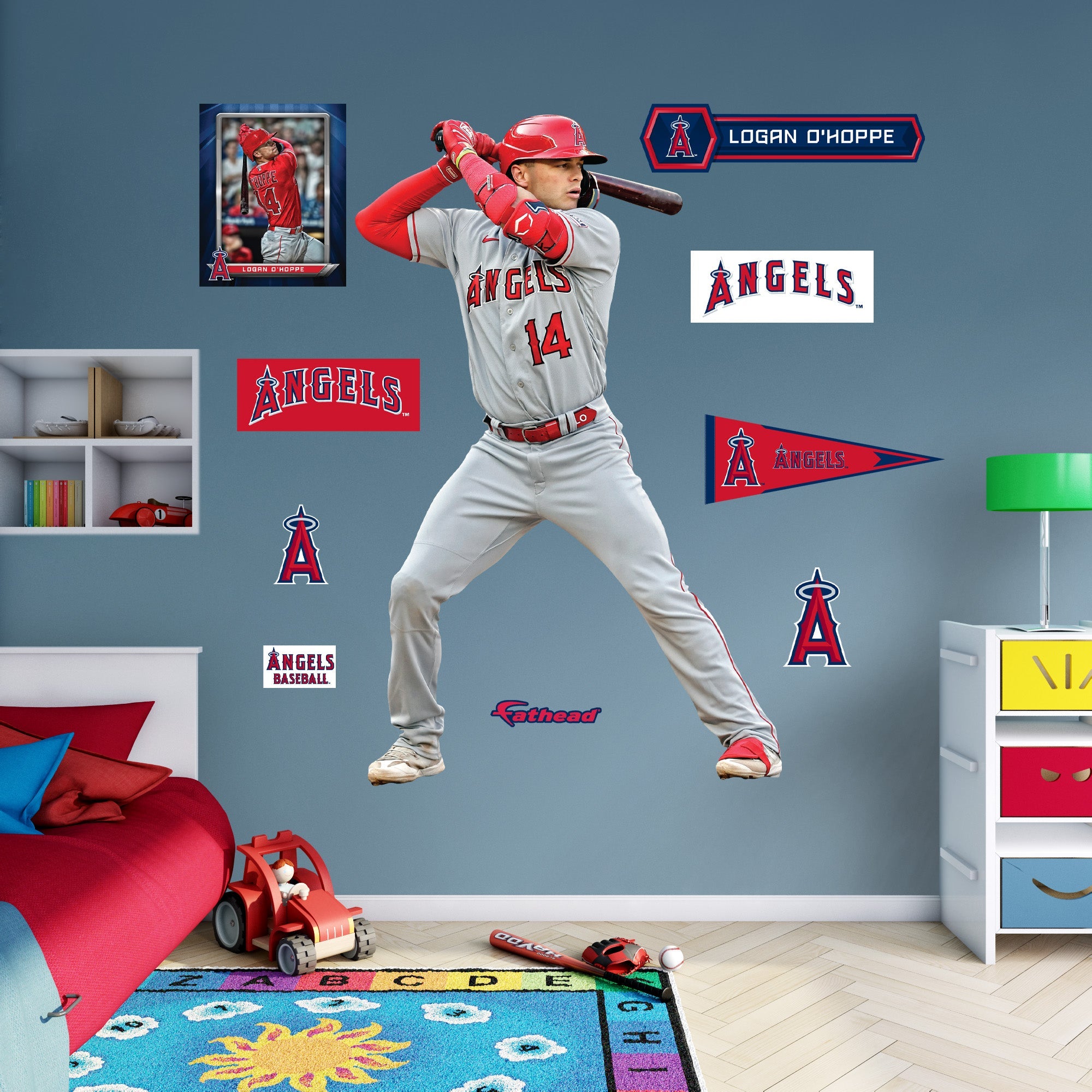 Logan O'Hoppe - RealBig Collection - Official MLB - Los Angeles Angels - Reusable Vinyl Wall Decals