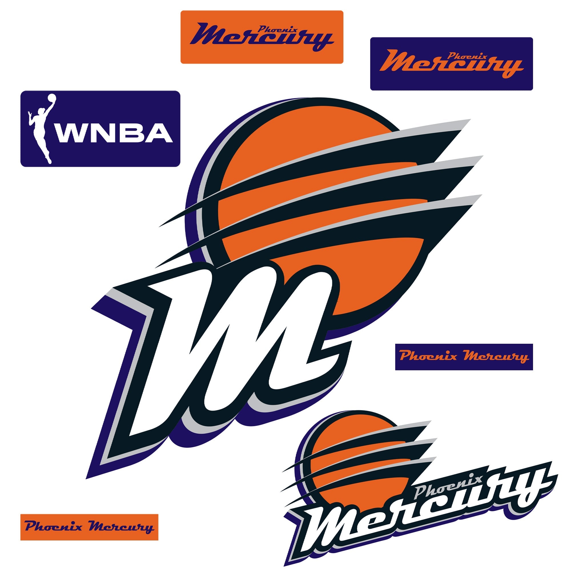 Phoenix Mercury - RealBig Logo Collection - Official WNBA - Reusable Vinyl Wall Decals