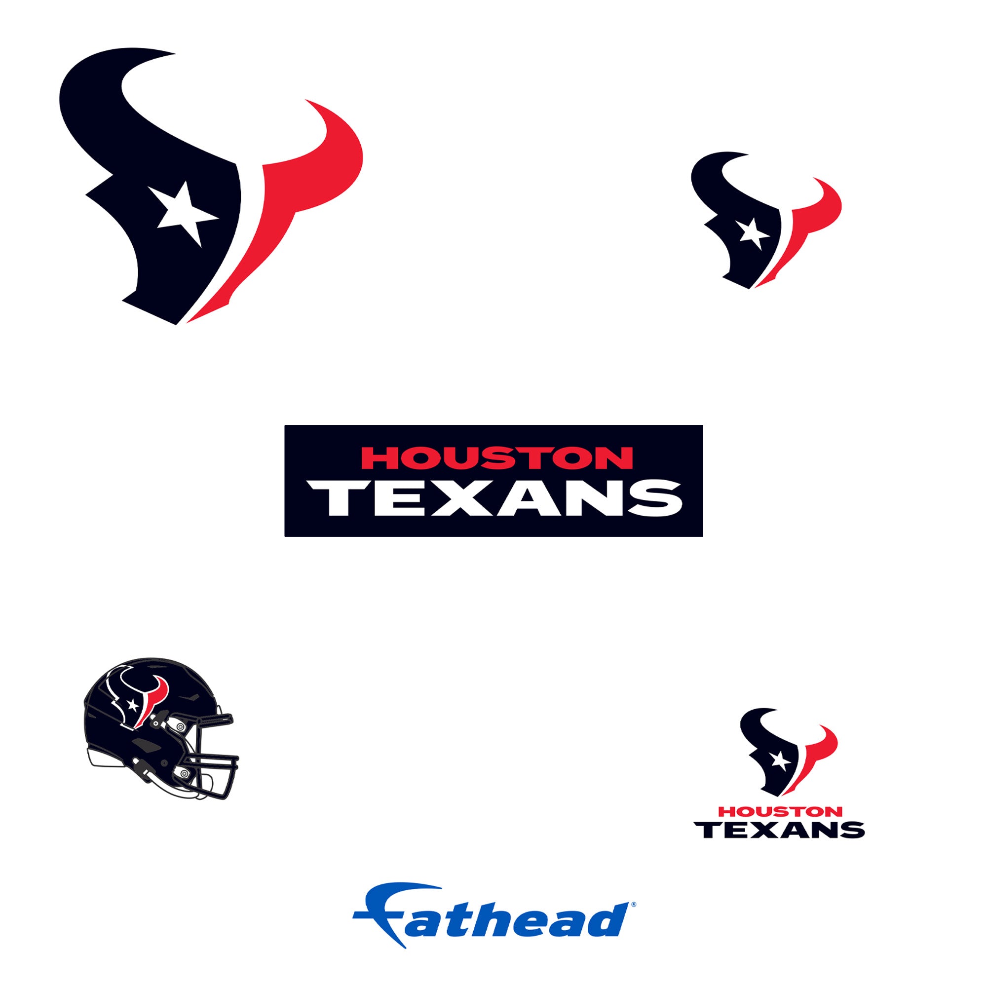 Houston Texans - 5 Logo Minis (Mixed Sizes) - Official NFL - Reusable Vinyl Decals #3