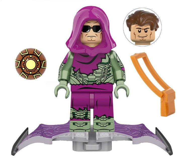 Green Glider Villain Custom Minifig - Battle worn