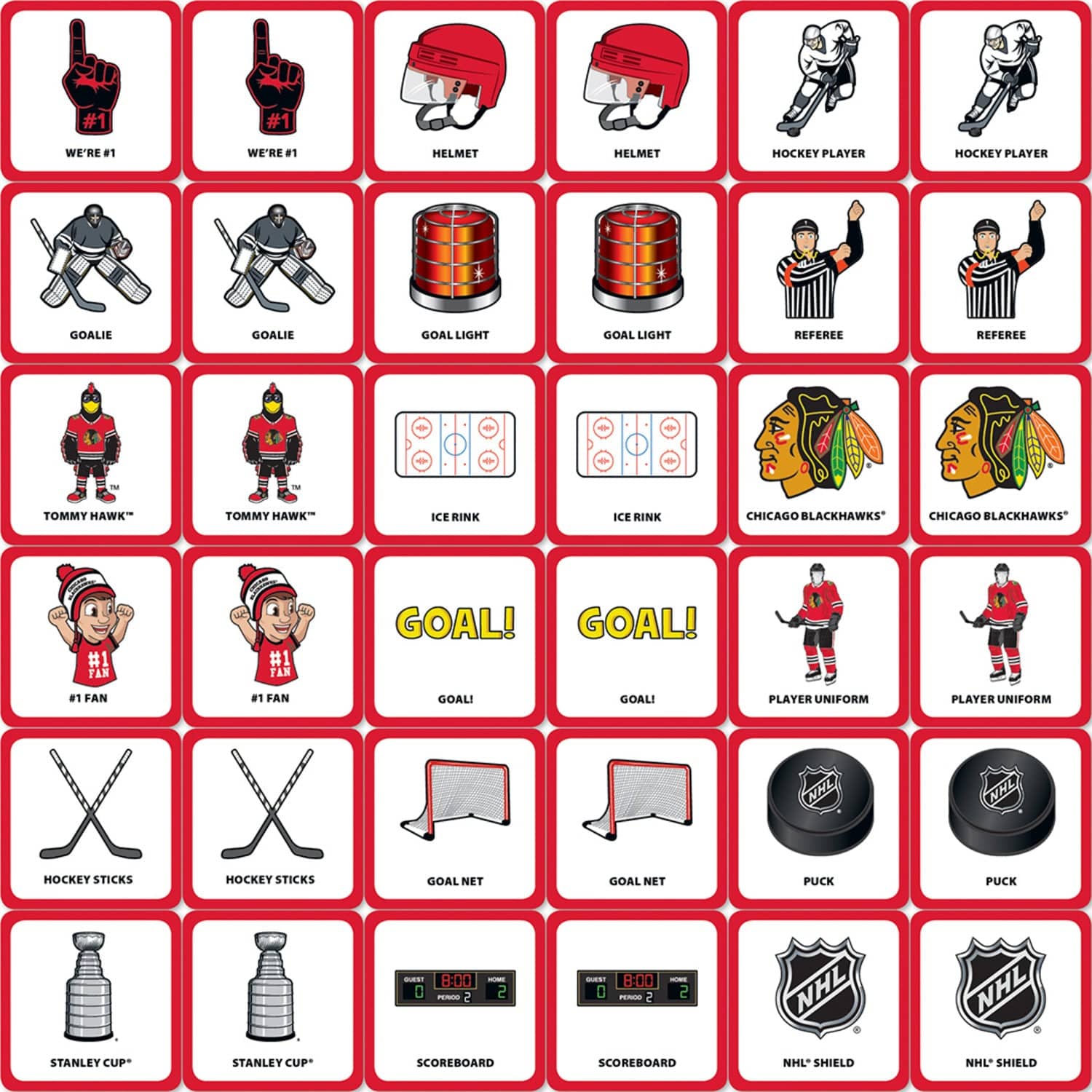 Chicago Blackhawks Matching Game