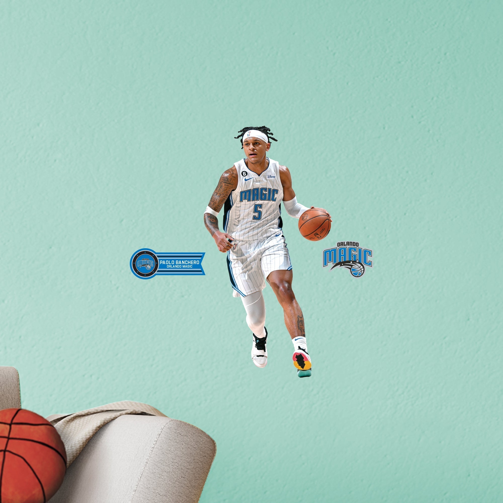 Paolo Banchero - RealBig Collection - Official NBA - Orlando Magic - Reusable Vinyl Wall Decals