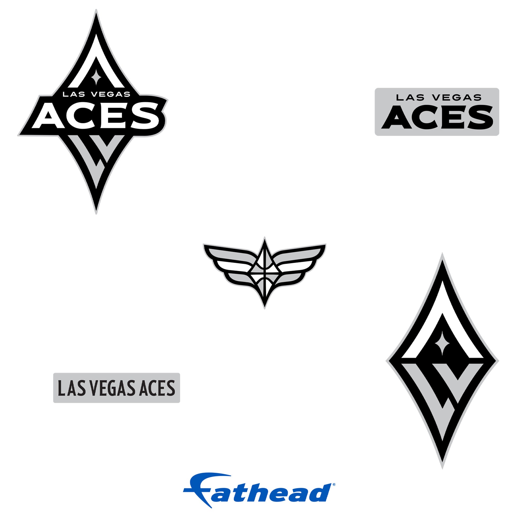 Las Vegas Aces - 5 Logo Minis (Mixed Sizes) - Official WNBA - Reusable Vinyl Decals