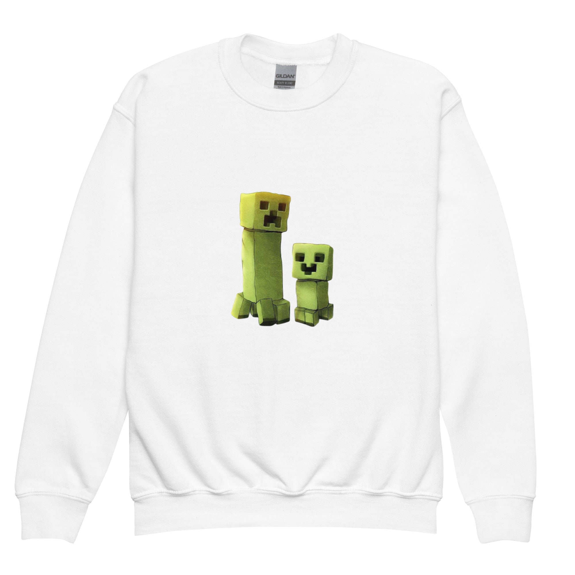 Minecraft Creeper Design Youth Crewneck Sweatshirt