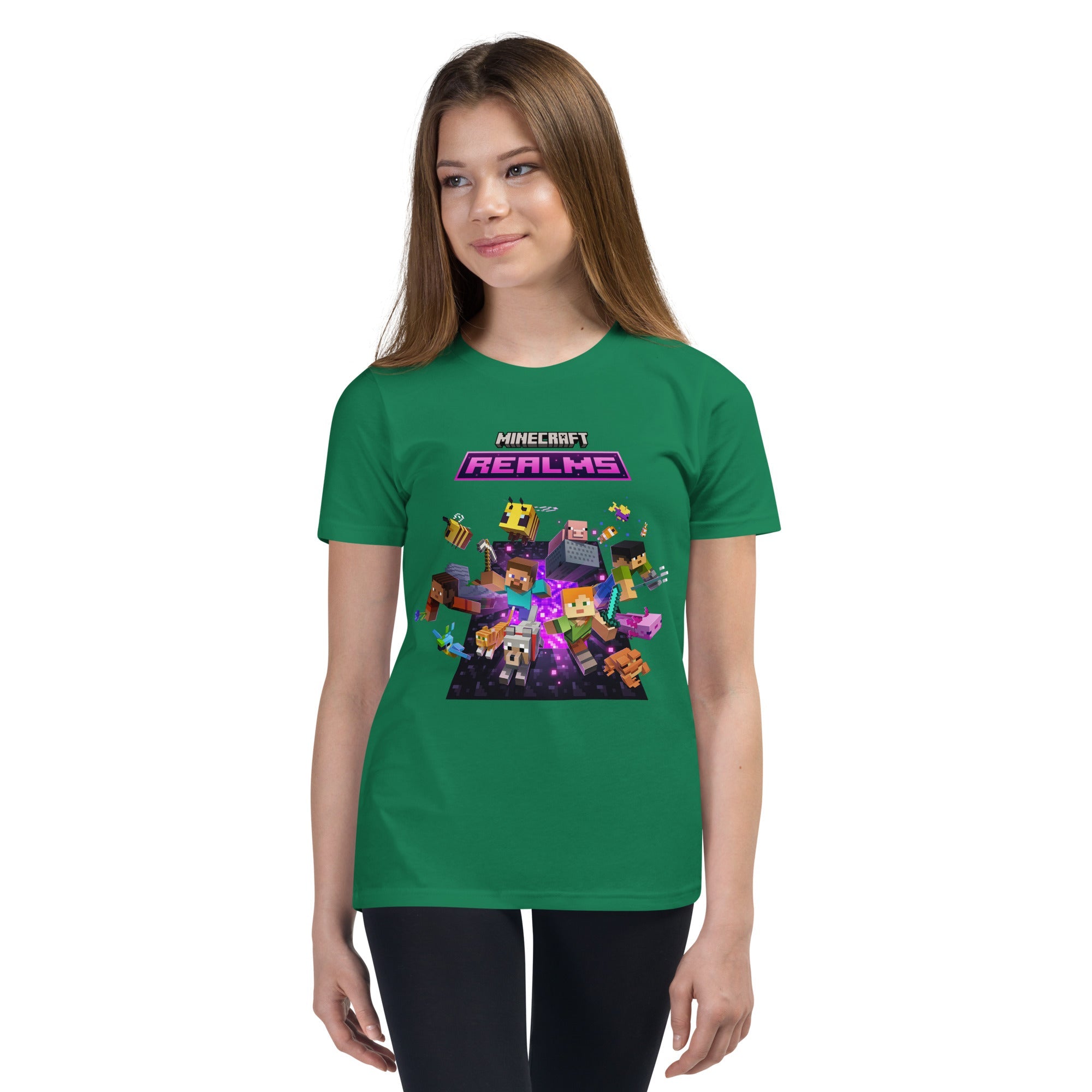 Minecraft Realms Heroes Design Youth Short Sleeve T-Shirt