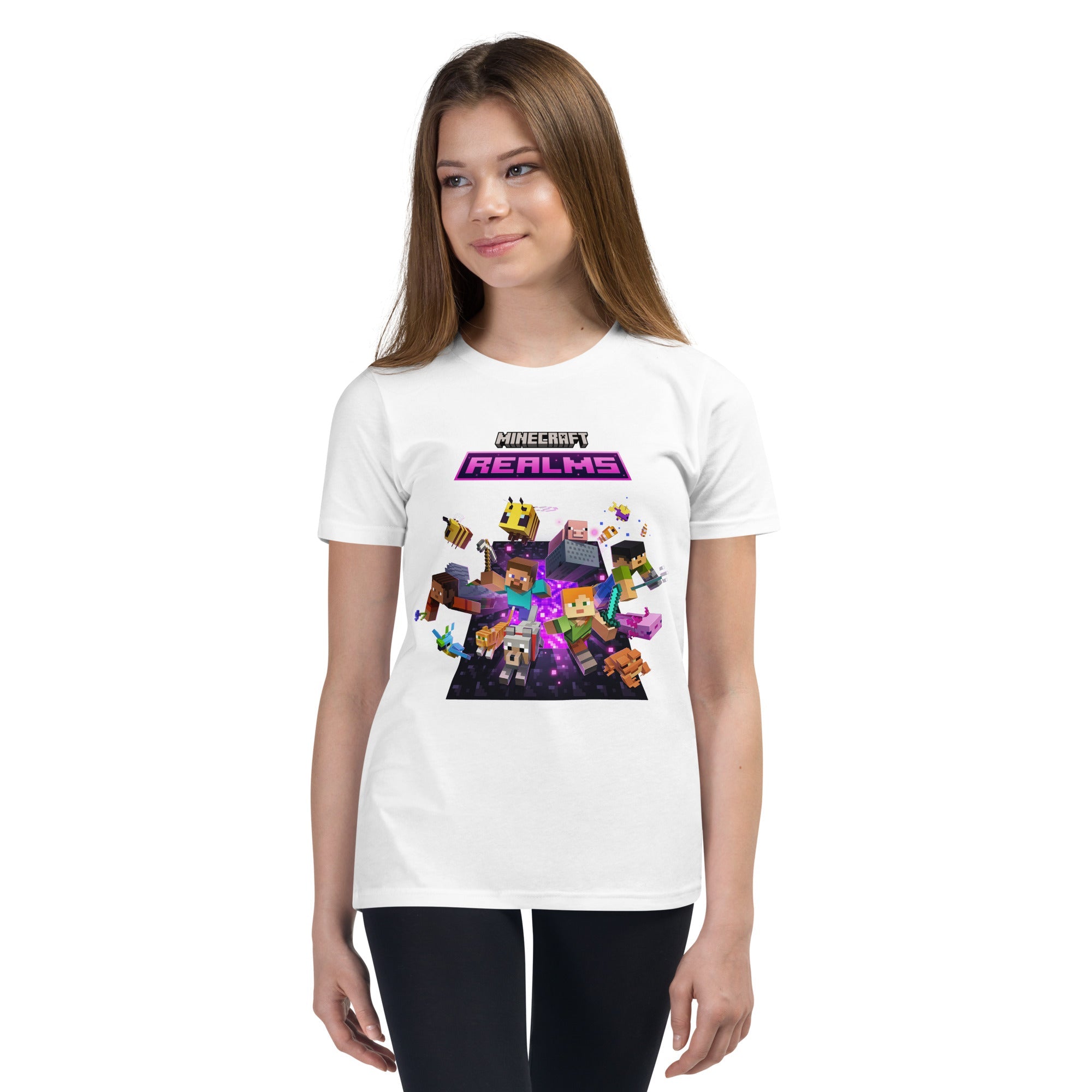 Minecraft Realms Heroes Design Youth Short Sleeve T-Shirt