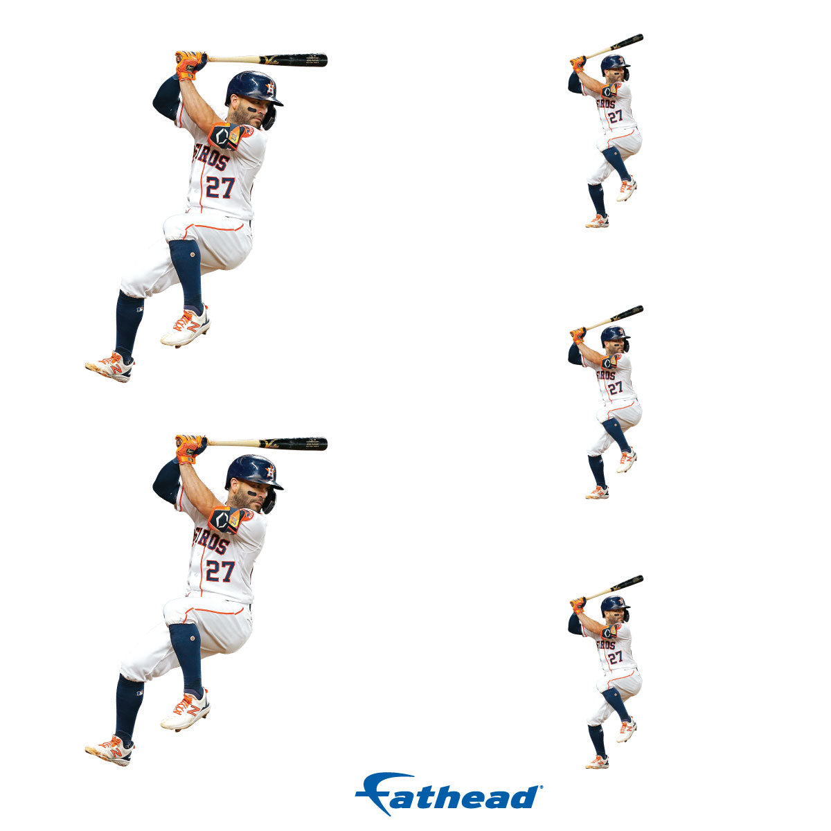 José Altuve - 5 Player Minis (Mixed Sizes) - Official MLB - Houston Astros - Reusable Vinyl Decals