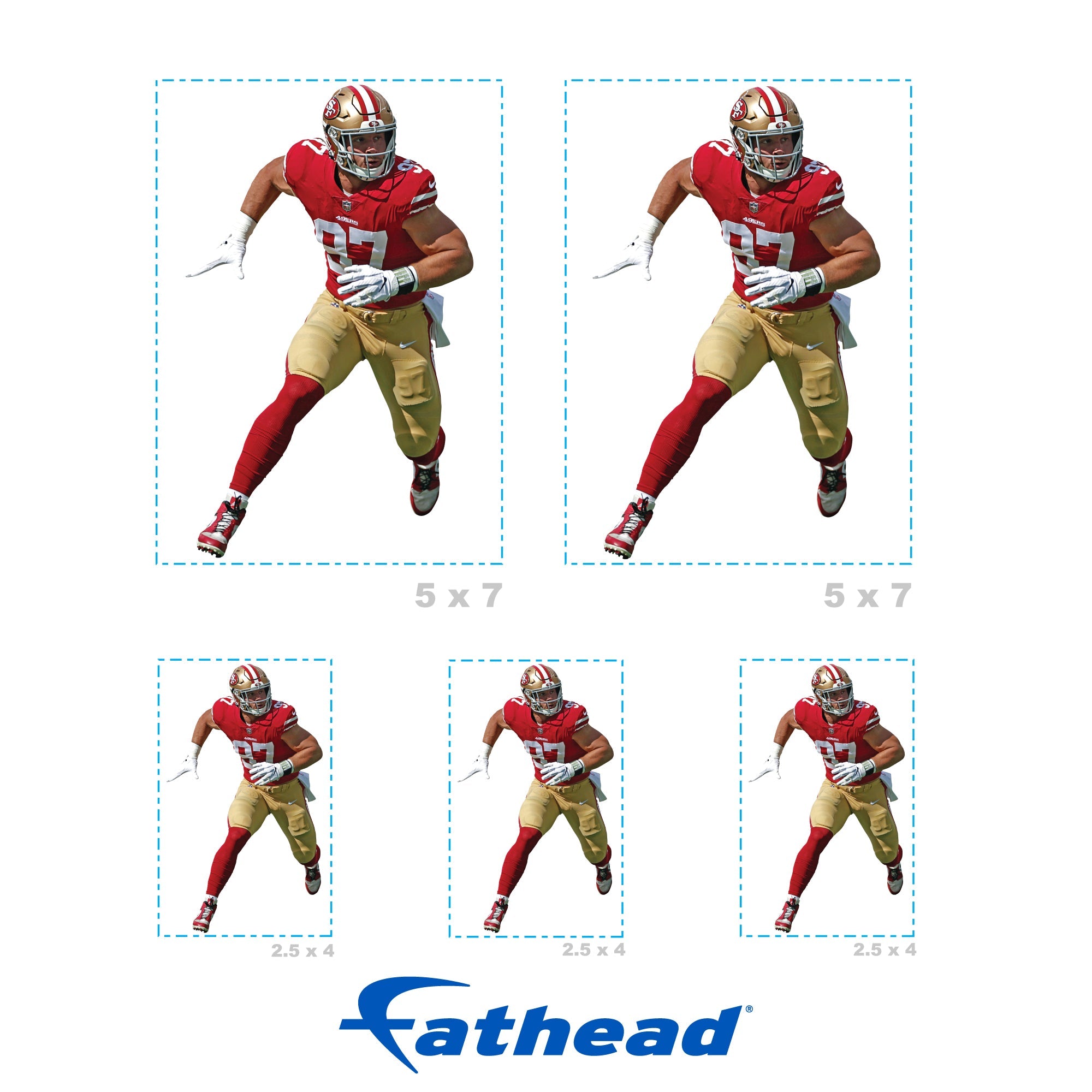 Nick Bosa - 5 Minis (Mixed Sizes) - Official NFL - San Francisco 49ers - Reusable Vinyl Decals