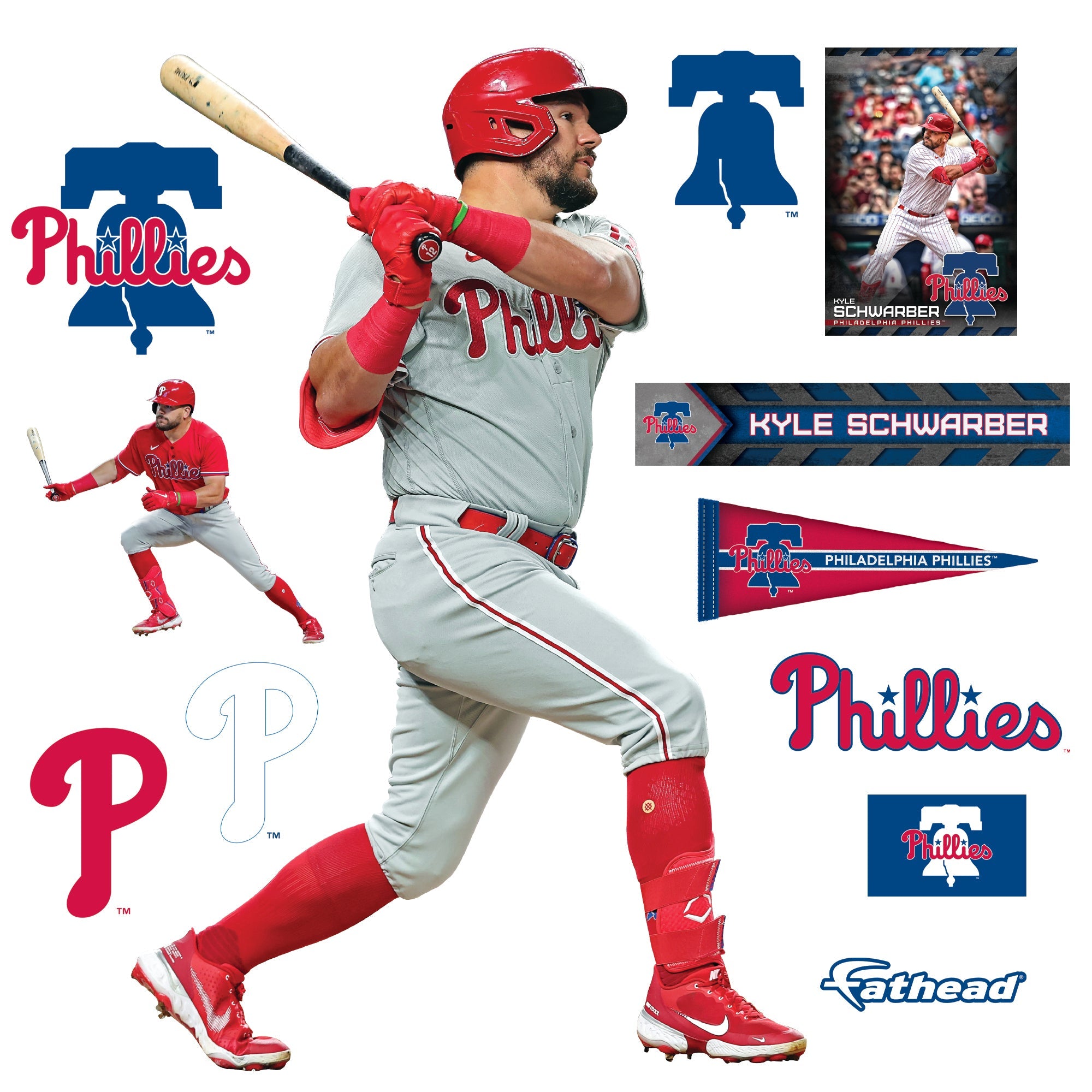 Kyle Schwarber - RealBig Collection - Official MLB - Philadelphia Phillies - Reusable Vinyl Wall Decals #1