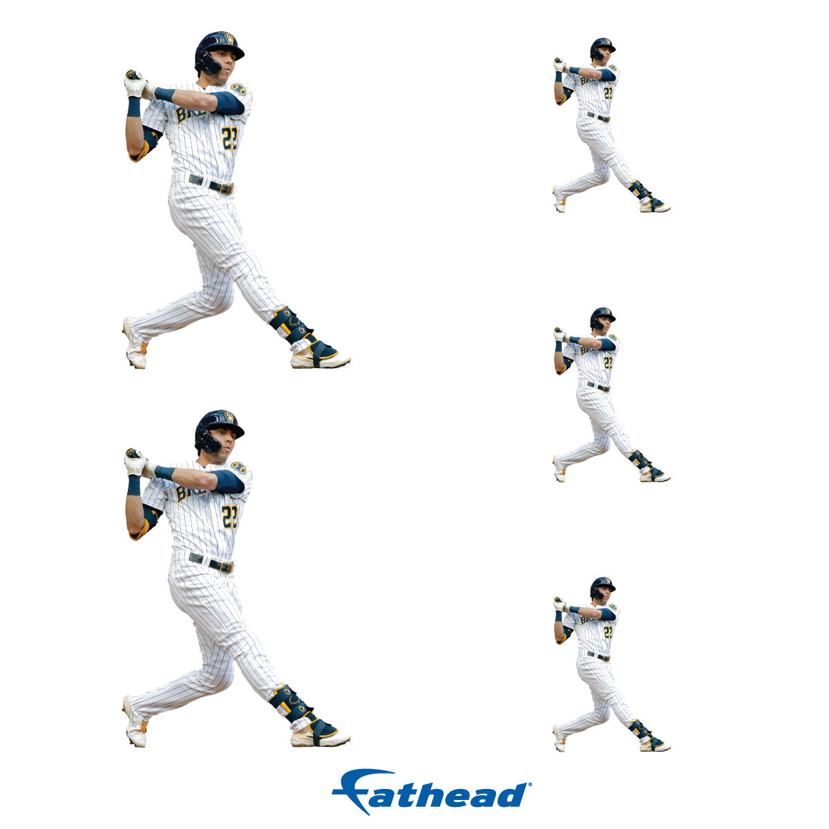 Christian Yelich - 5 Player Minis (Mixed Sizes) - Official MLB - Milwaukee Brewers - Reusable Vinyl Decals