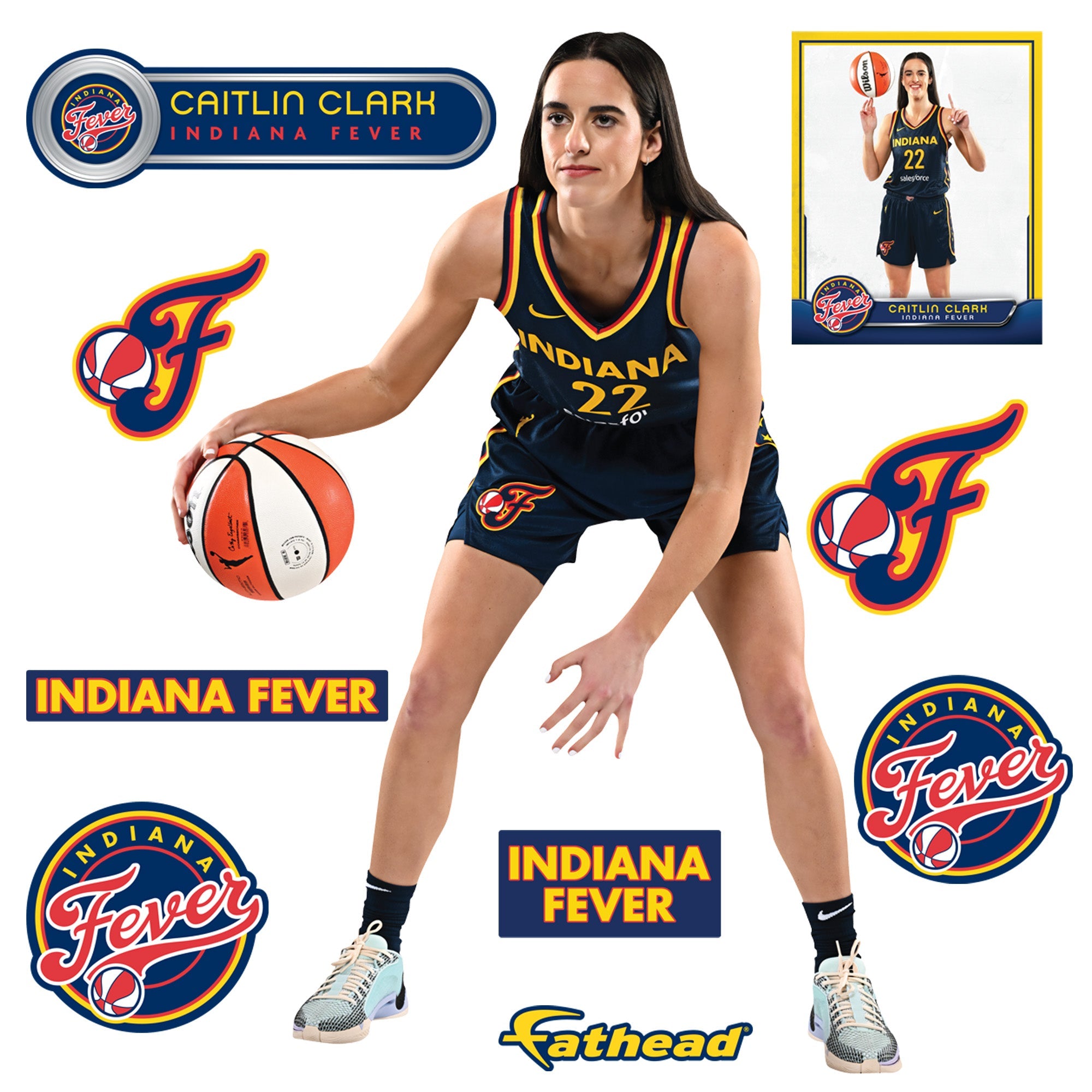 Caitlin Clark - RealBig Collection - Official WNBA - Indiana Fever - Reusable Vinyl Wall Decals