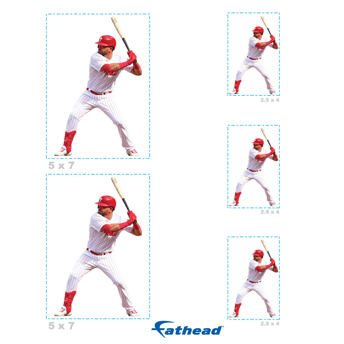 Kyle Schwarber - 5 Player Minis (Mixed Sizes) - Official MLB - Philadelphia Phillies - Reusable Vinyl Decals