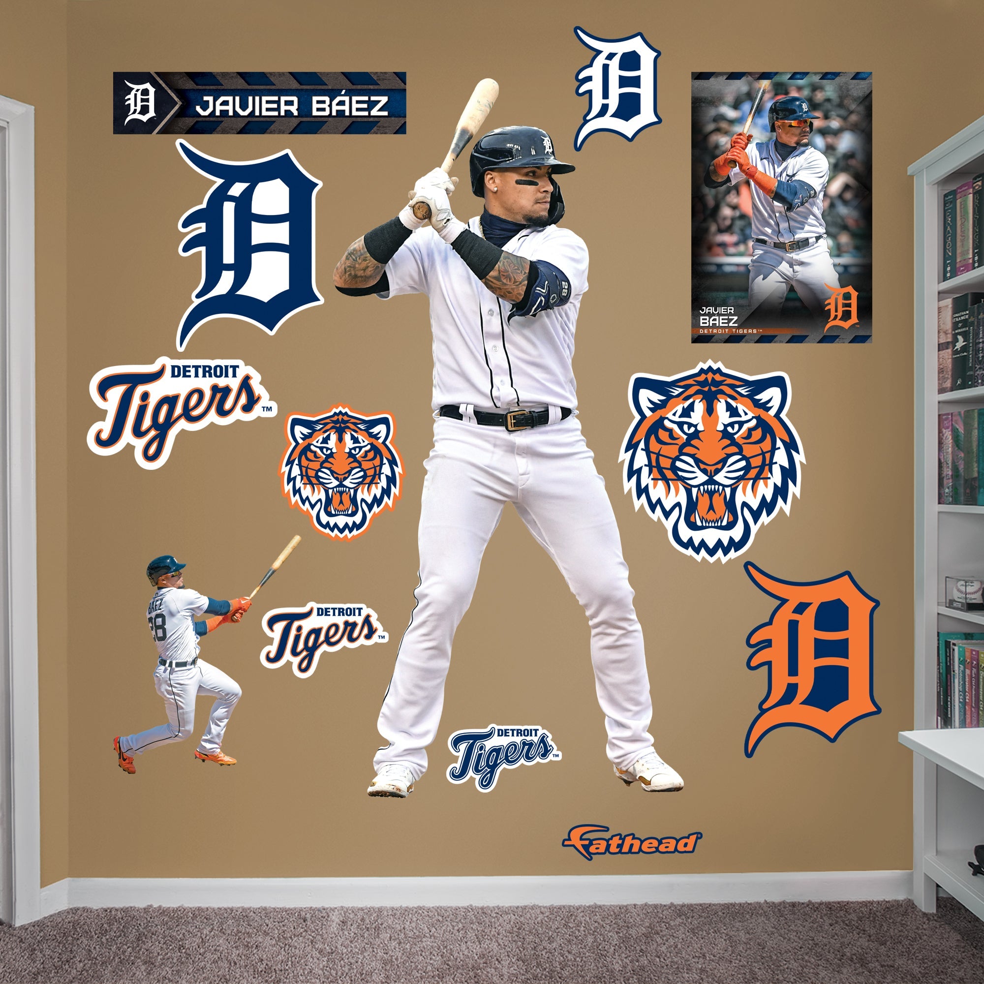 Javier Báez - RealBig Collection - Official MLB - Detroit Tigers - Reusable Vinyl Wall Decals