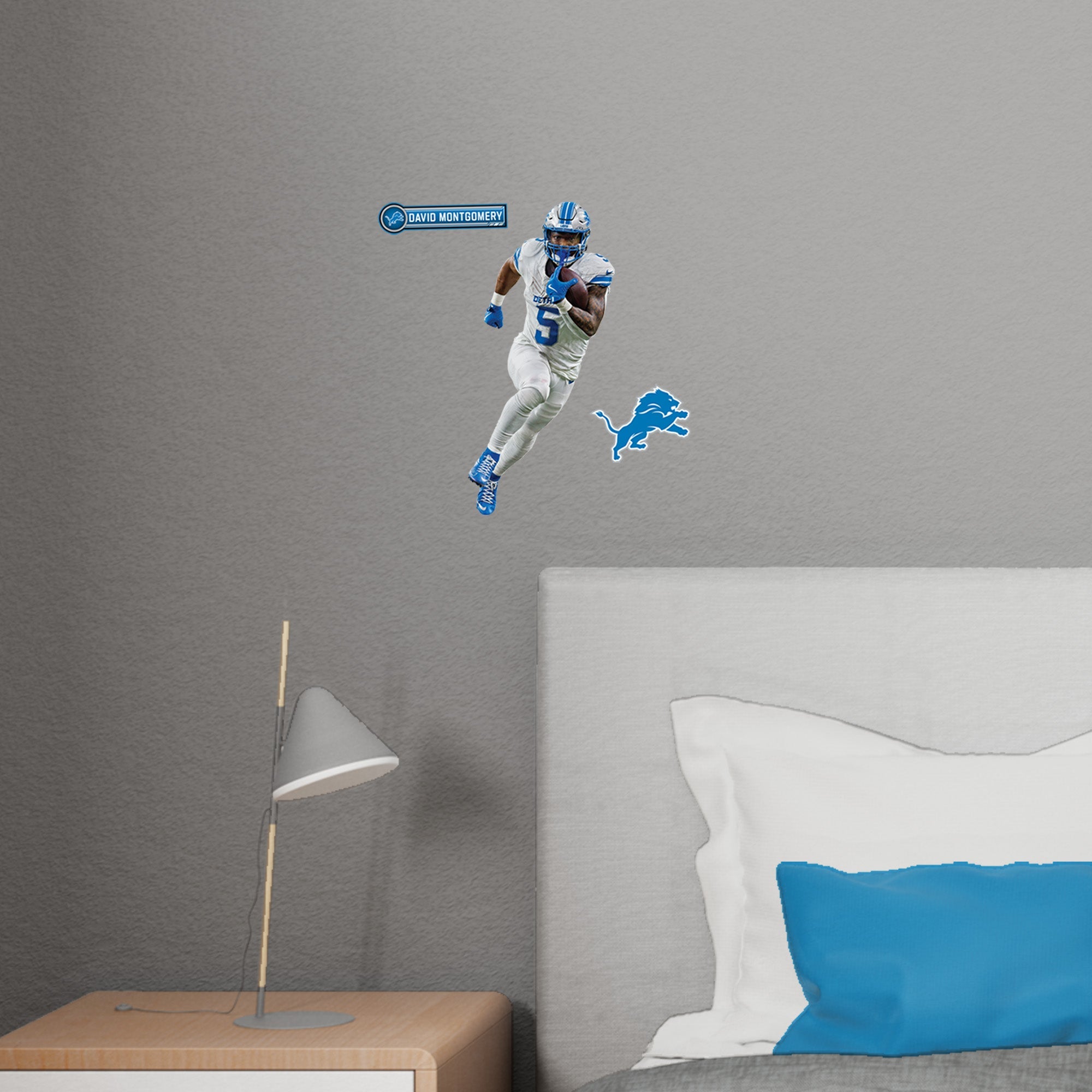 David Montgomery - Realbig Collection - Official NFL - Detroit Lions - Reusable Vinyl Wall Decals