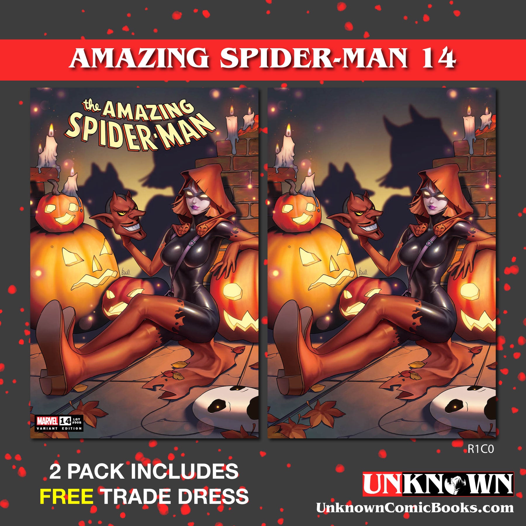 2 PACK **FREE TRADE DRESS** AMAZING SPIDER-MAN #14 UNKNOWN COMICS R1C0 EXCLUSIVE VAR (10/26/2022)