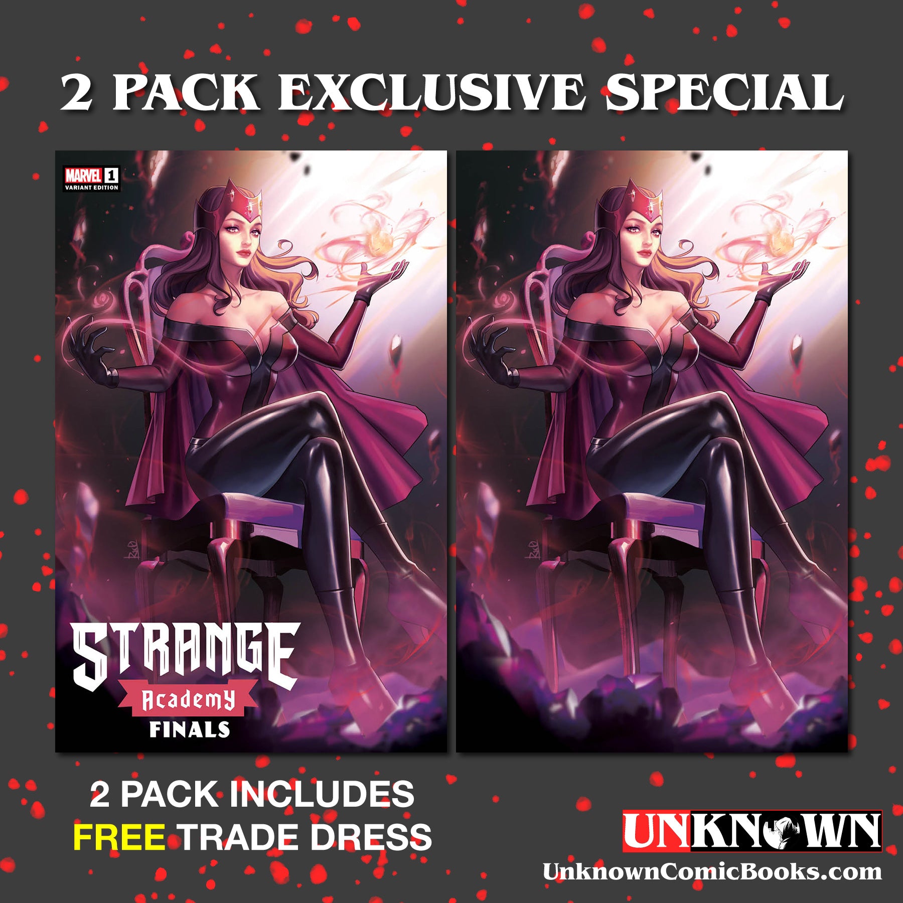 2 PACK **FREE TRADE DRESS** STRANGE ACADEMY: FINALS #1 UNKNOWN COMICS R1C0 EXCLUSIVE VAR (10/26/2022)