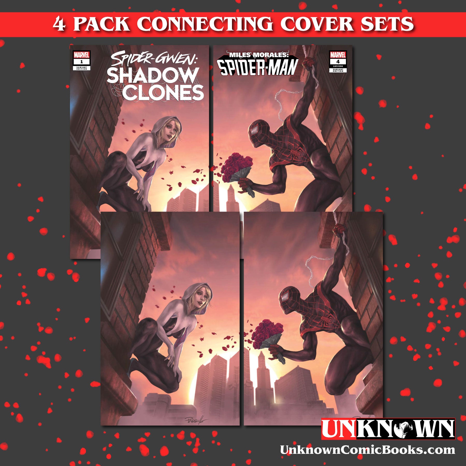 4 PACK] MILES MORALES: SPIDER-MAN #4 / SPIDER-GWEN: SHADOW CLONES #1