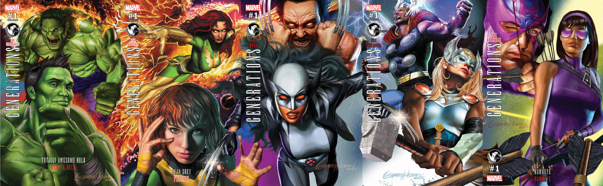 GENERATIONS #1 5 PART CONNECTING CVR UNKNOWN COMICS GREG HORN EXCLUSIVE VAR