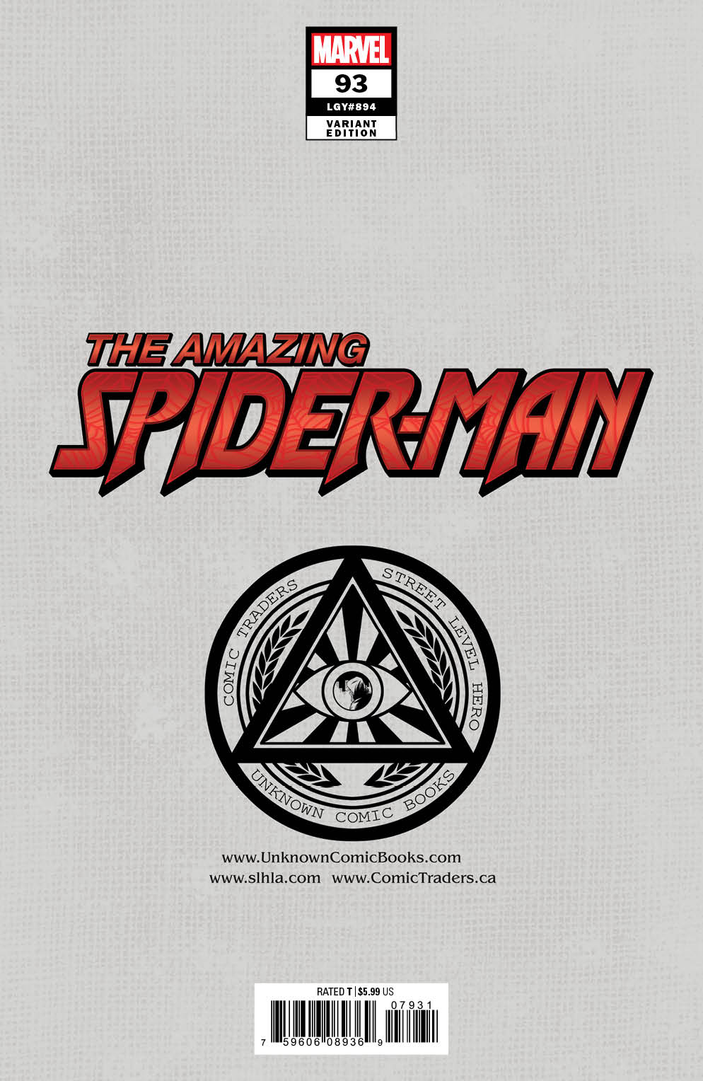 Amazing Spider-Man 93 Unknown Comics Tyler Kirkham Exclusive Virgin Var (03/23/2022) (03/30/2022)