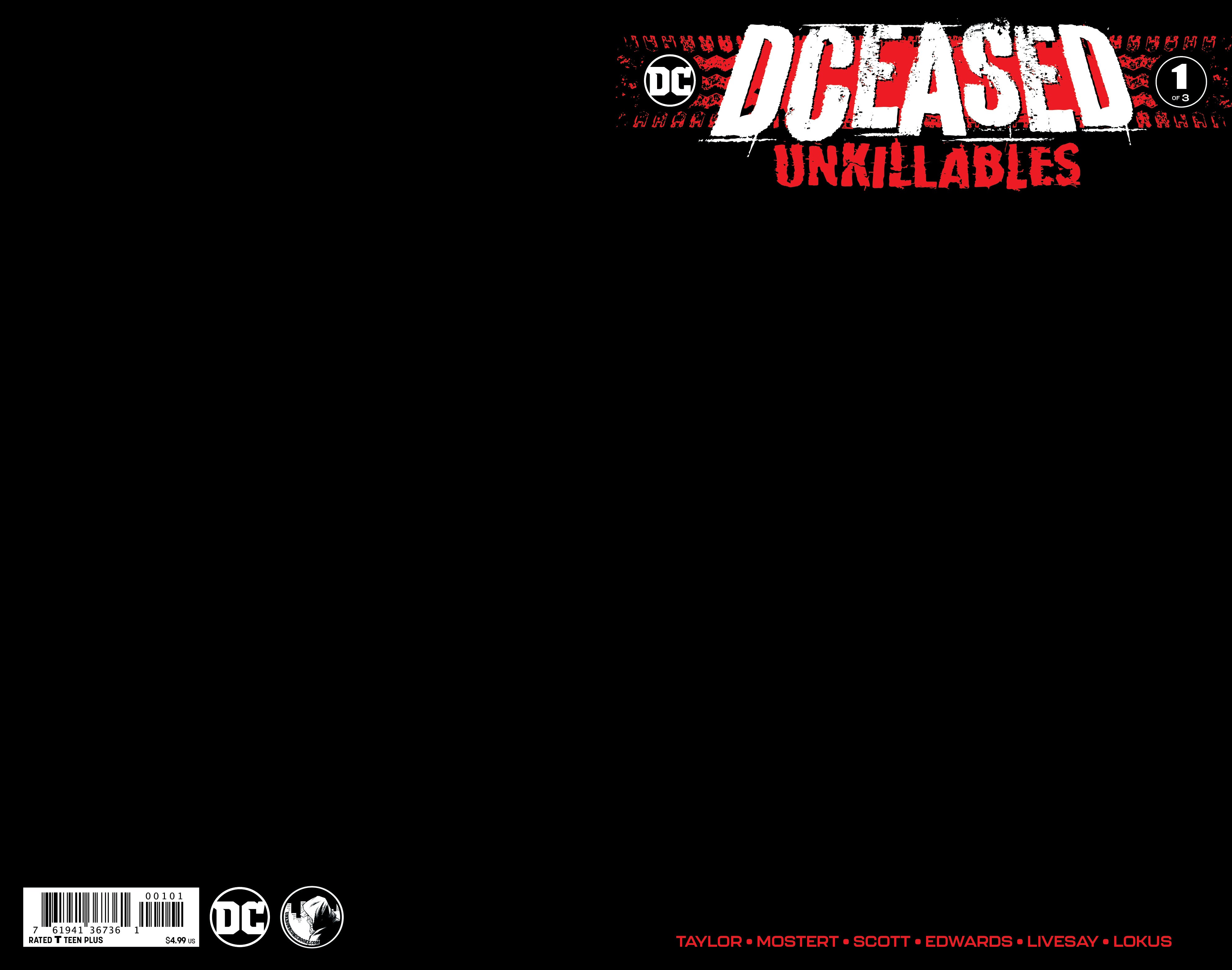 Dceased Unkillables #1 (Of 3) Unknown Comics Black Blank Exclusive Var (02/19/2020)