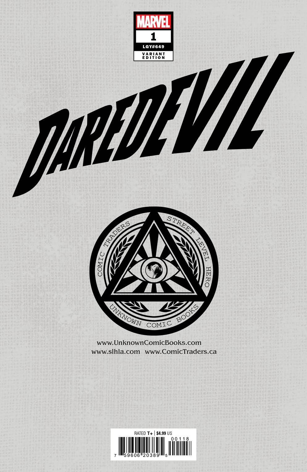 DAREDEVIL #1 UNKNOWN COMICS TONY DANIEL EXCLUSIVE VIRGIN VAR (07/13/2022)