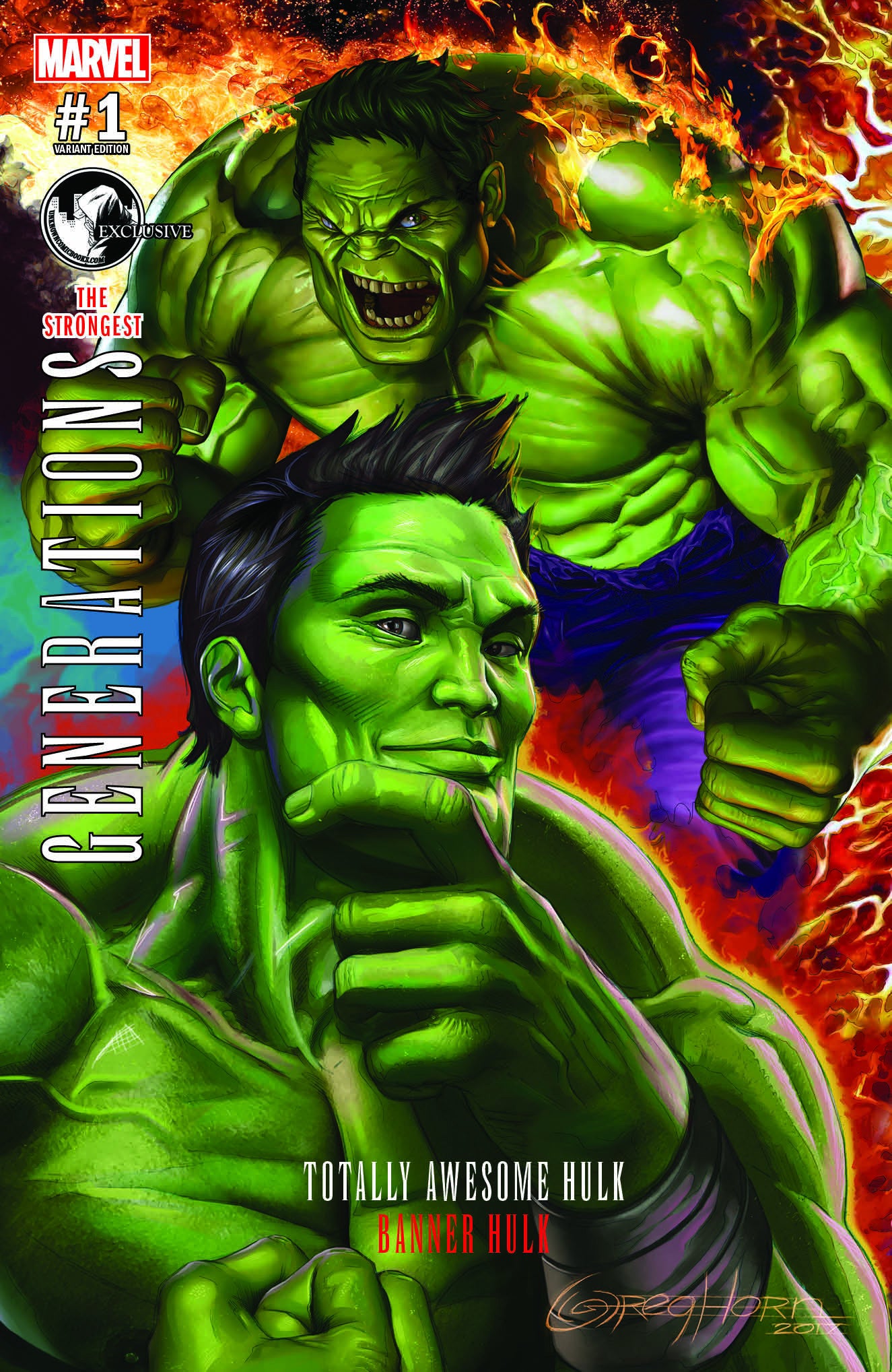 GENERATIONS #1 5 PART CONNECTING CVR UNKNOWN COMICS GREG HORN EXCLUSIVE VAR