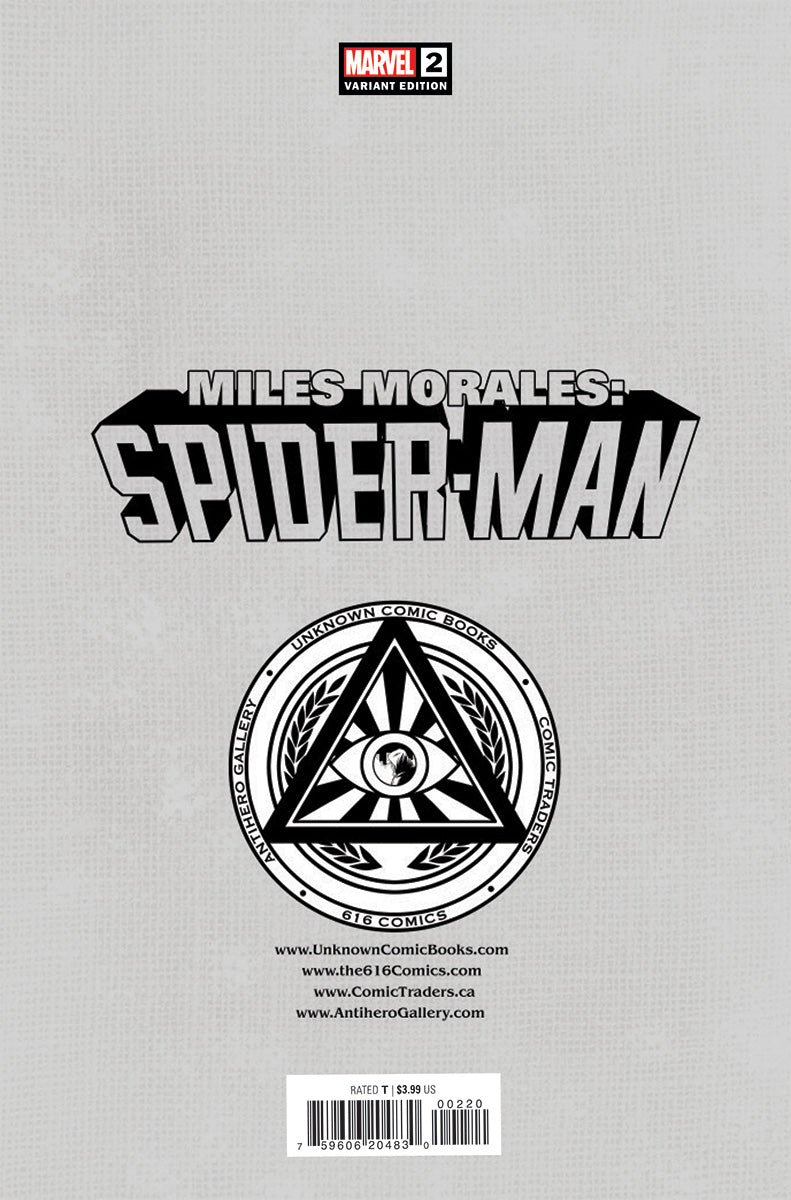 2 PACK **FREE TRADE DRESS** MILES MORALES: SPIDER-MAN #2 UNKNOWN COMICS BEN HARVEY EXCLUSIVE VAR (01/11/2023)