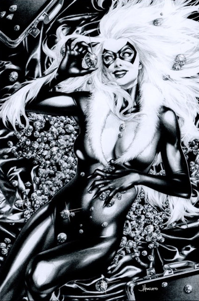 BLACK CAT #1 UNKNOWN COMICS ANACLETO EXCLUSIVE B&W 6/5/2019