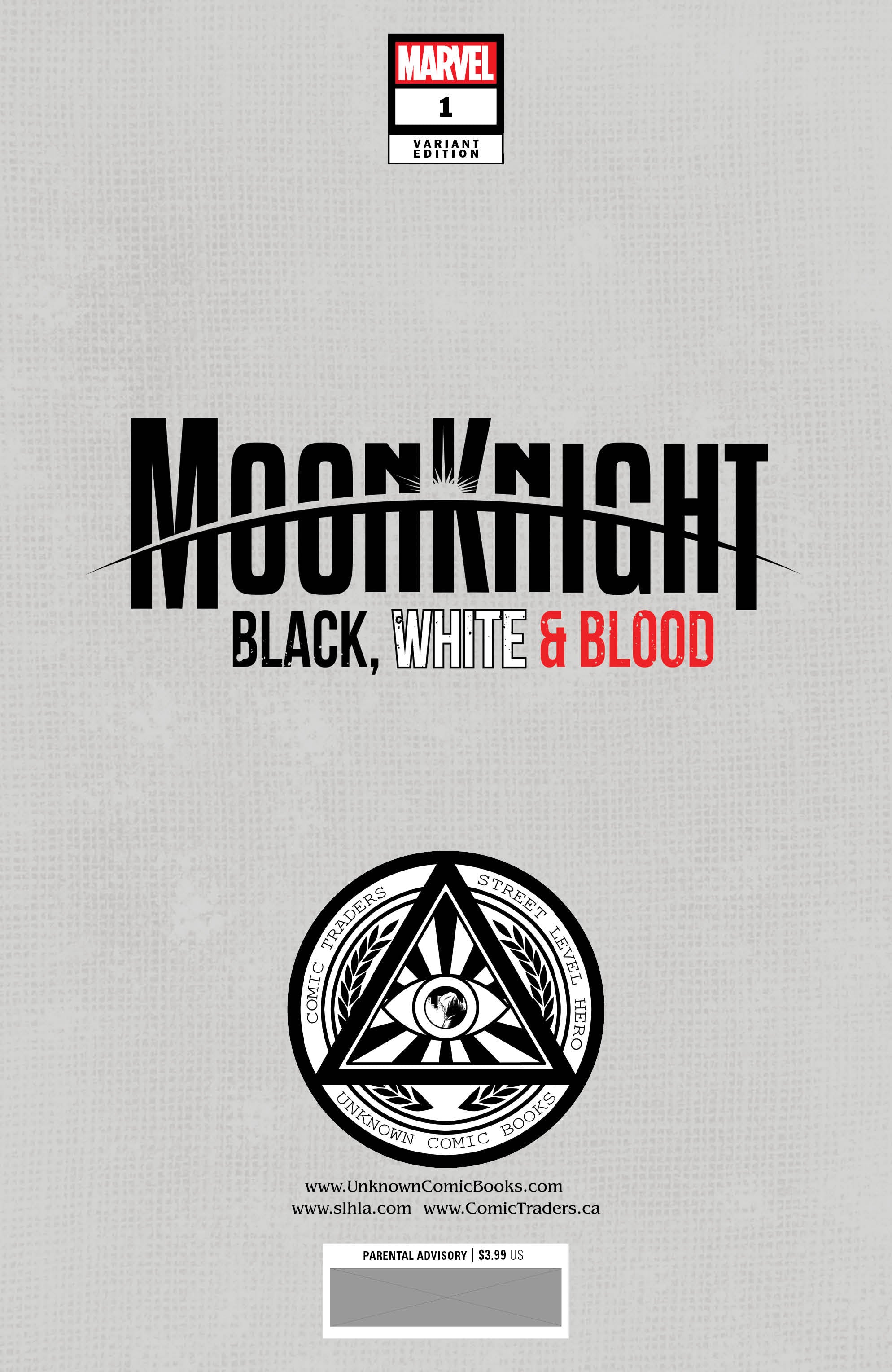 MOON KNIGHT: BLACK, WHITE & BLOOD 1 UNKNOWN COMICS CREEES EXCLUSIVE VIRGIN VAR (05/11/2022)