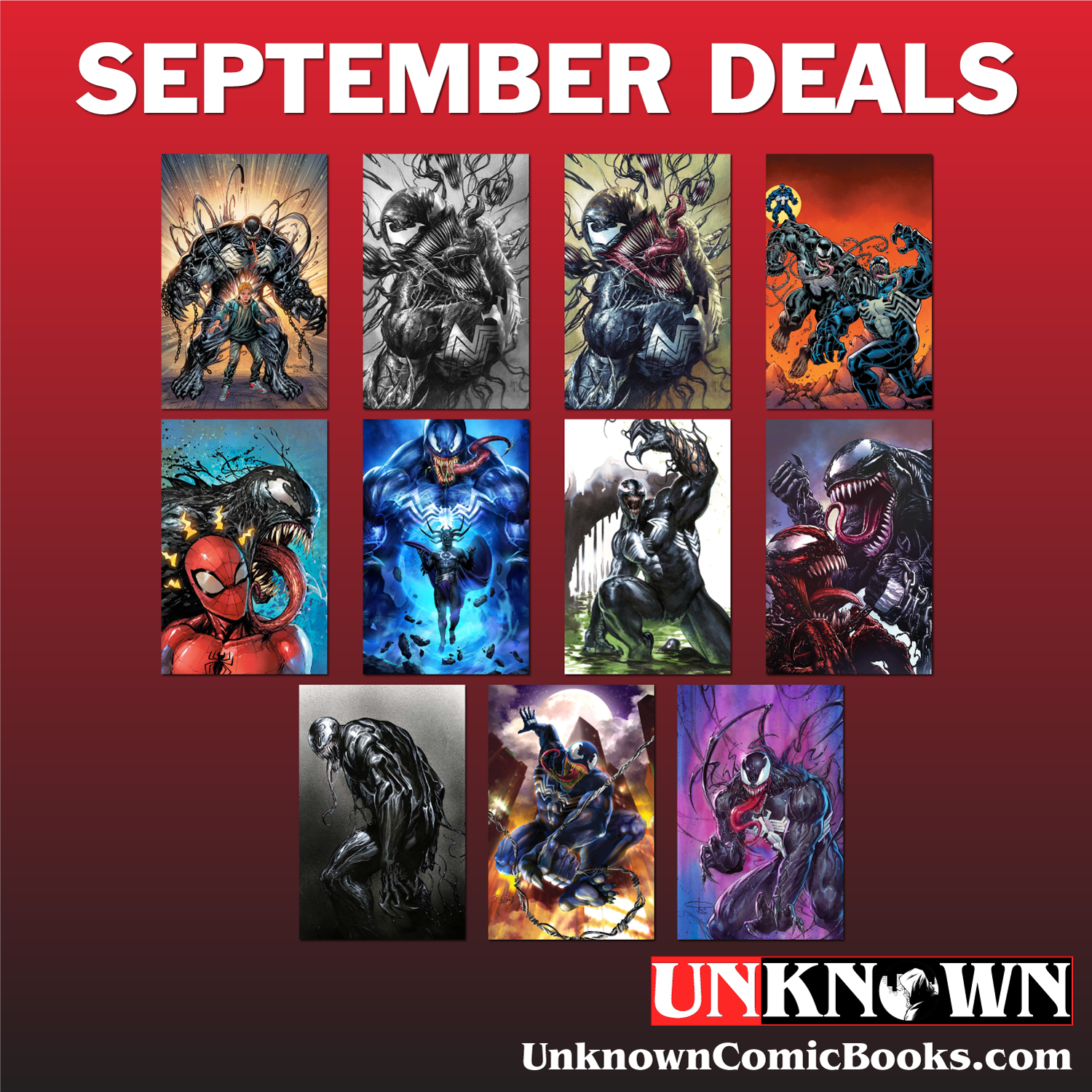 11 PACK VENOM UNKNOWN COMICS 1-9 EXCLUSIVE VIRGIN BUNDLE (09/21/2022)